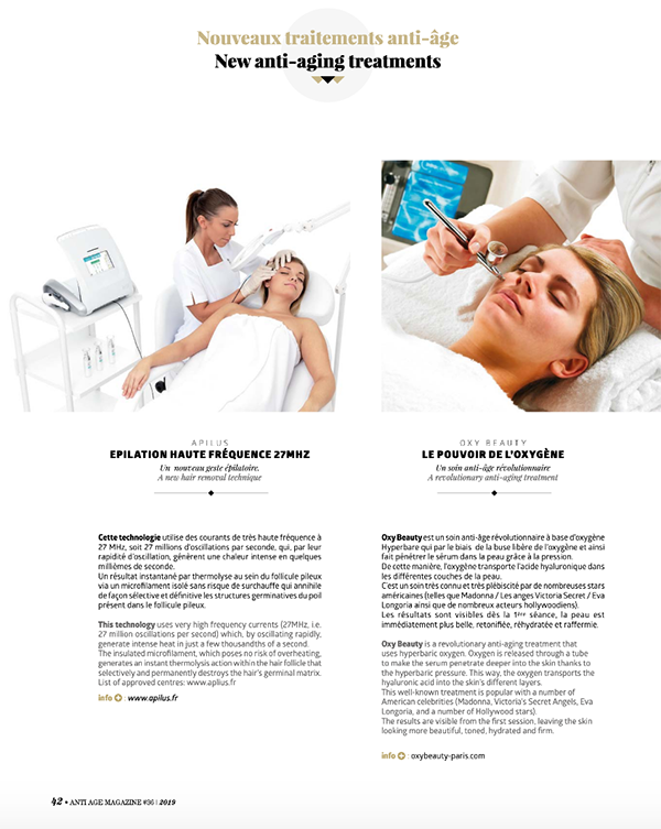 article AntiAge - Epilation Haute Fréquence - Institut Pyrène